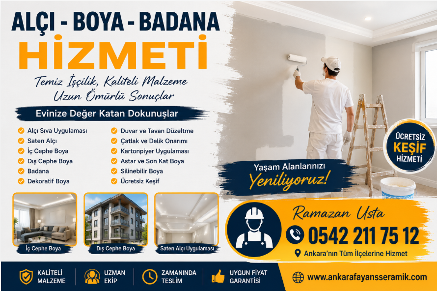 Ankara boya badana ve iç cephe yenileme