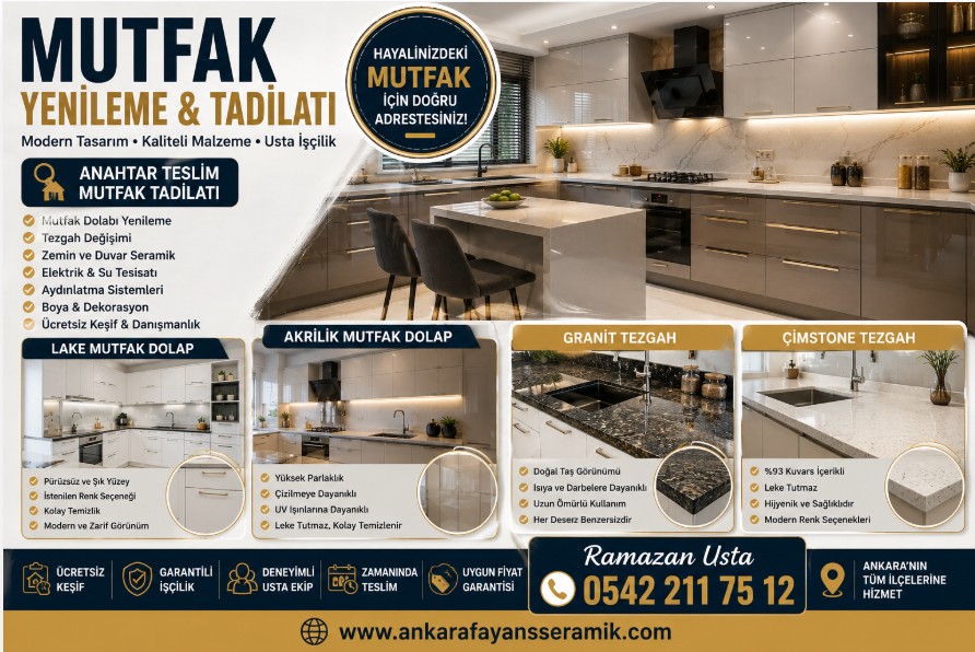 Ankara mutfak yenileme ve mutfak seramiği uygulaması
